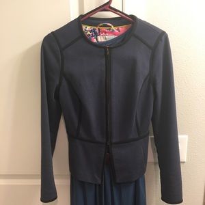 Boden cotton blend piped jacket, size 10